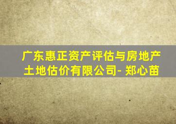 广东惠正资产评估与房地产土地估价有限公司- 郑心苗